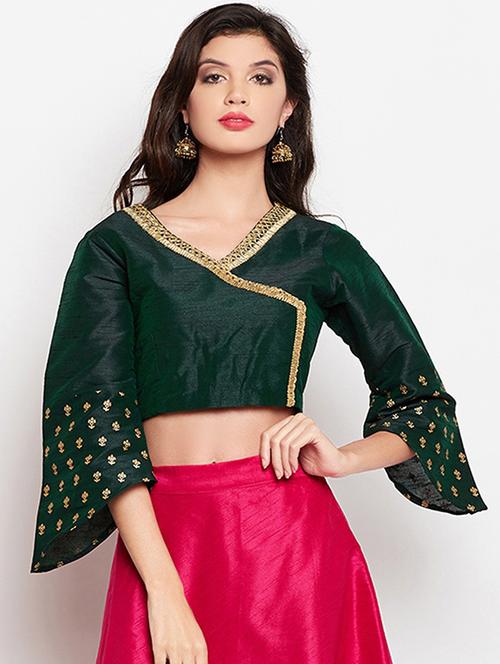 embroidered asymmetric sleeve blouse - 15427049 - Very Small Image - 1