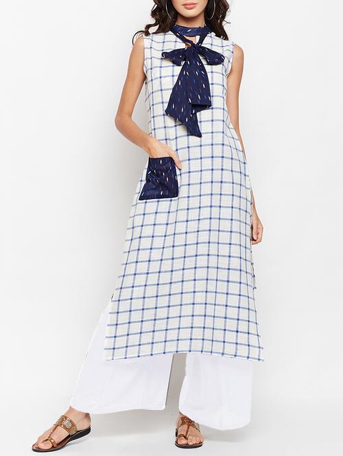 straight checkered kurta - 15427050 - Very Small Image - 1