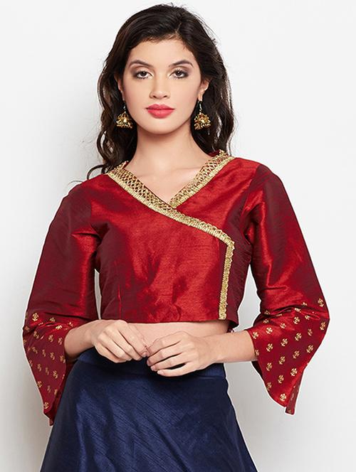 embroidered asymmetric sleeve blouse - 15427051 - Very Small Image - 1