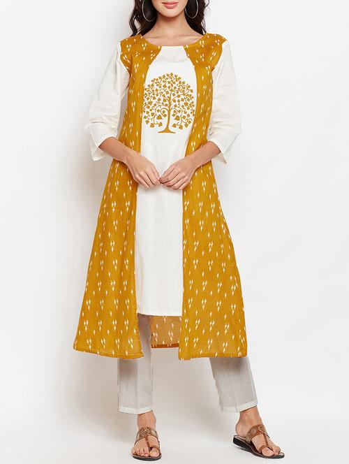 layered ikat kurta - 15427066 - Very Small Image - 1