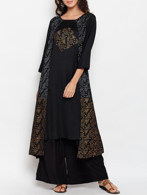 layered block print kurta - 15427079 - Very Small Image - 1