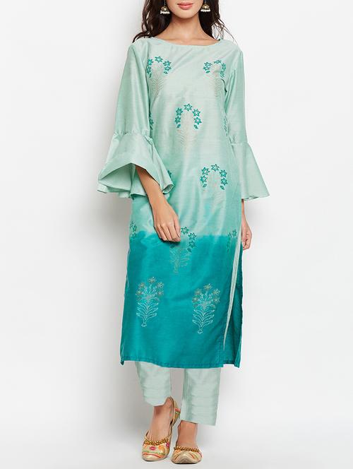 straight bell sleeves kurta - 15427084 - Very Small Image - 1