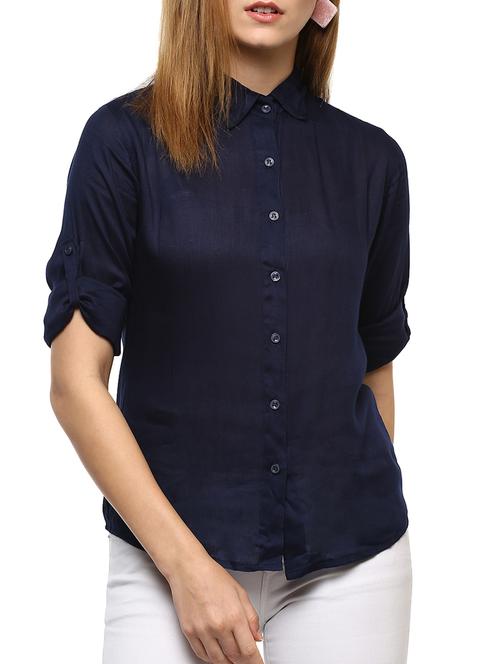 roll up sleeve solid shirt - 15427891 - Very Small Image - 1