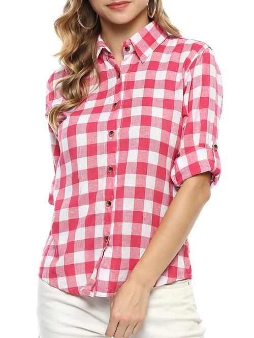roll up sleeve checkered shirt - 15427892 - Very Small Image - 1