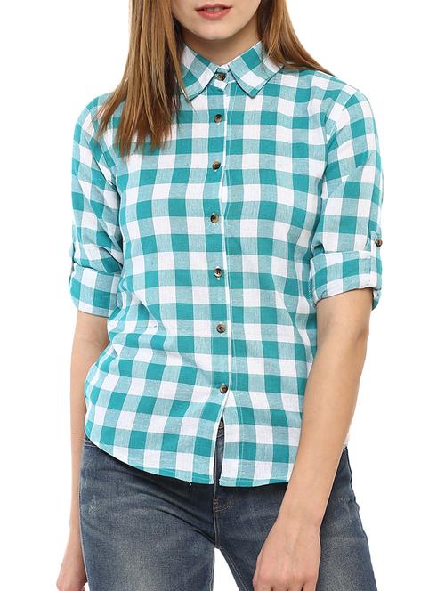 roll up sleeve checkered shirt - 15427893 - Very Small Image - 1