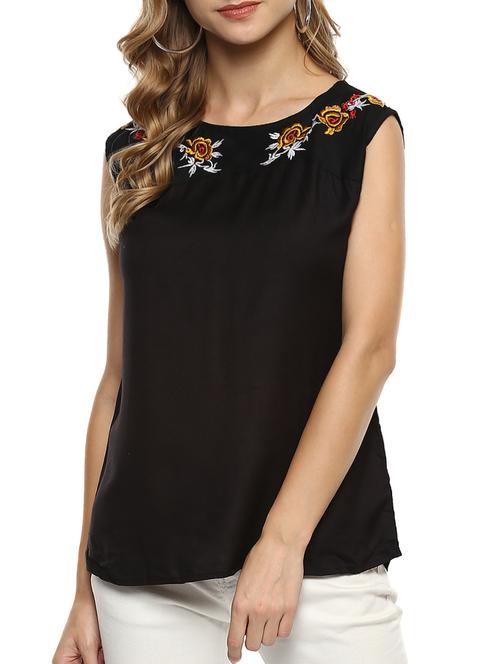 floral embroidered sleeveless top - 15427921 - Very Small Image - 1
