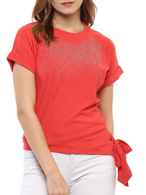 side tie up embellished top - 15427935 - Very Small Image - 1