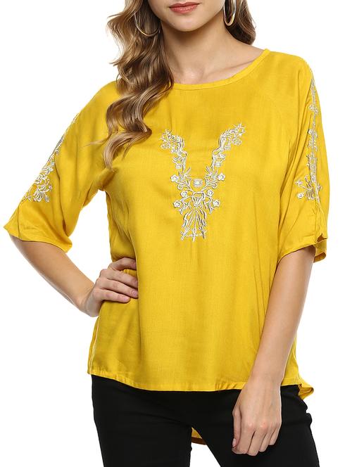 embroidered high low tunic - 15427960 - Very Small Image - 1