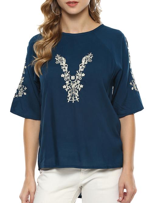 embroidered high low tunic - 15427961 - Very Small Image - 1