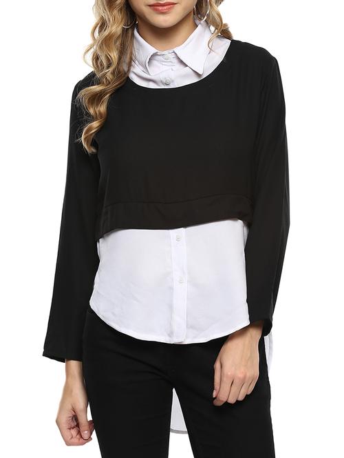 shirt collar high-low top - 15427966 - Very Small Image - 1