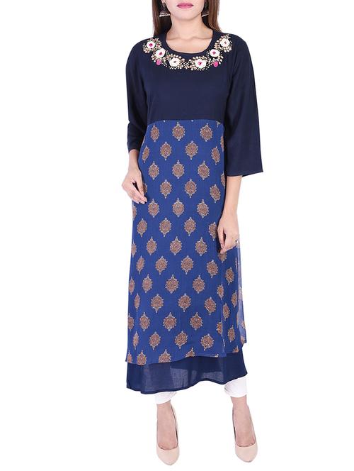 layered embellished kurta - 15429522 - Very Small Image - 1