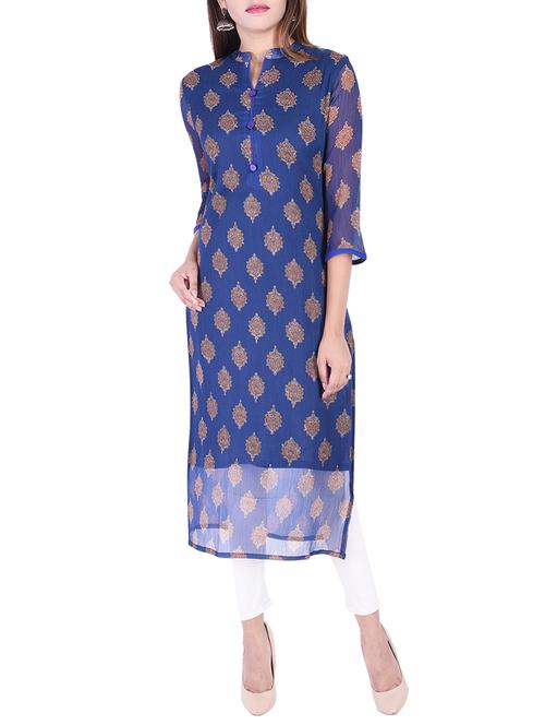 straight printed kurta - 15429524 - Very Small Image - 1