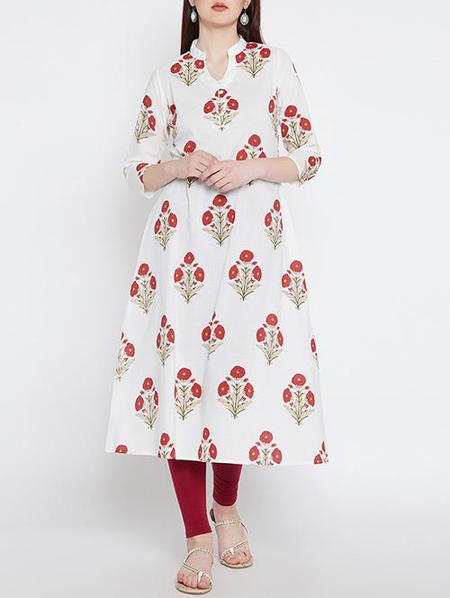 floral printed a-line kurta - 15430051 - Very Small Image - 1
