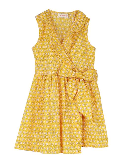 yellow cotton frock - 15430184 - Very Small Image - 1