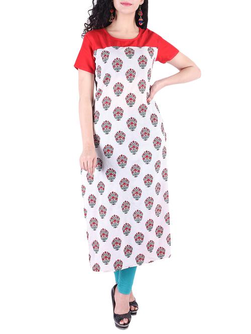 printed straight kurta - 15430395 - Very Small Image - 1