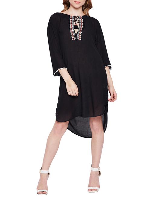 tie knot neck high low dress - 15431181 - Very Small Image - 1