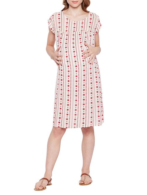 embroidered tie up back maternity dress - 15431227 - Very Small Image - 1
