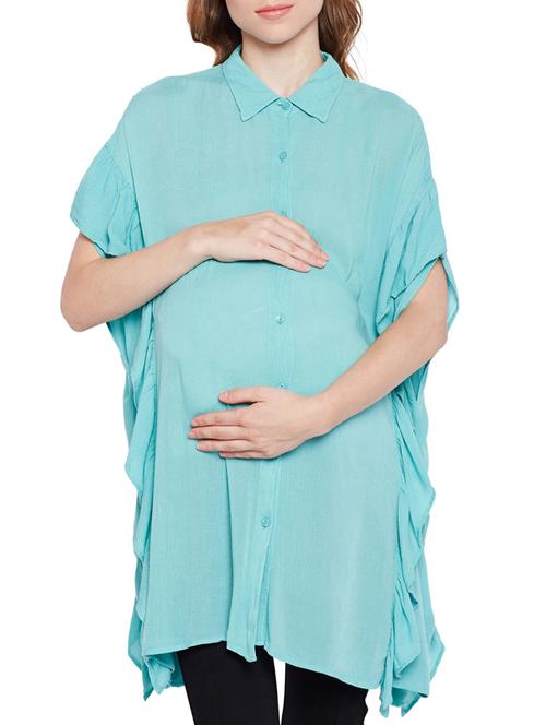 asymmetric ruffled maternity tunic - 15431229 - Very Small Image - 1