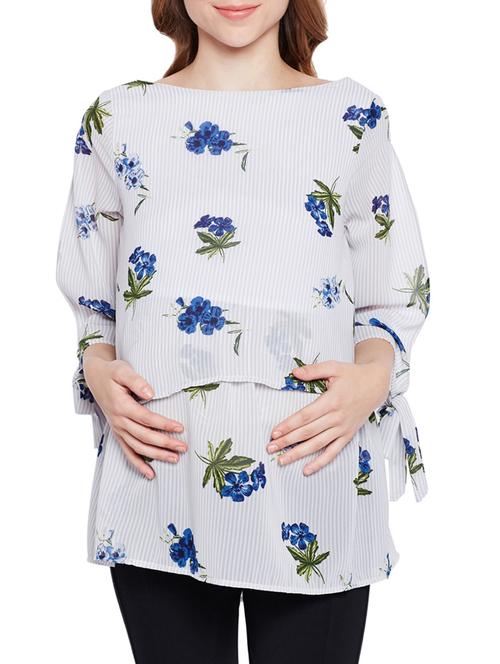 floral layered maternity tunic - 15431233 - Very Small Image - 1