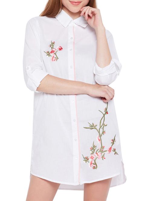 embroidered button down sleepshirt - 15431235 - Very Small Image - 1