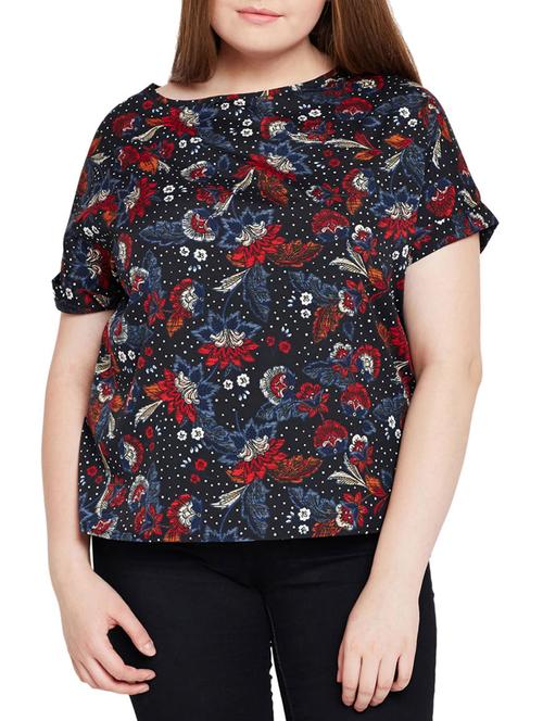 dolman sleeved floral plus top - 15431297 - Very Small Image - 1