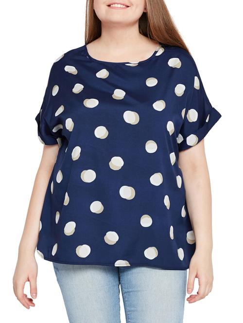 dolman sleeved polka dot plus top - 15431300 - Very Small Image - 1