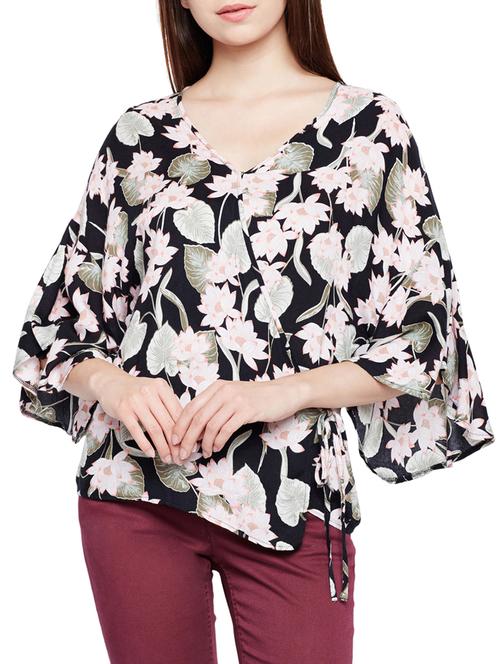 flared sleeve wrap top - 15431341 - Very Small Image - 1
