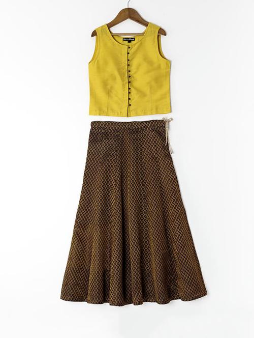 yellow silk lehenga choli - 15432333 - Very Small Image - 1