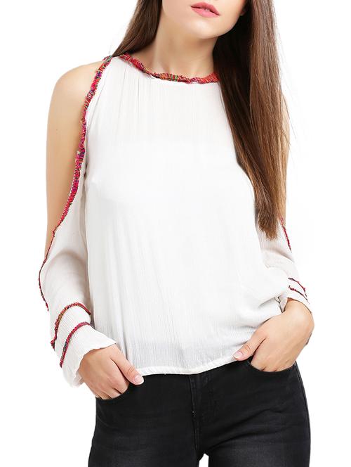 cold shoulder laced top - 15432368 - Very Small Image - 1