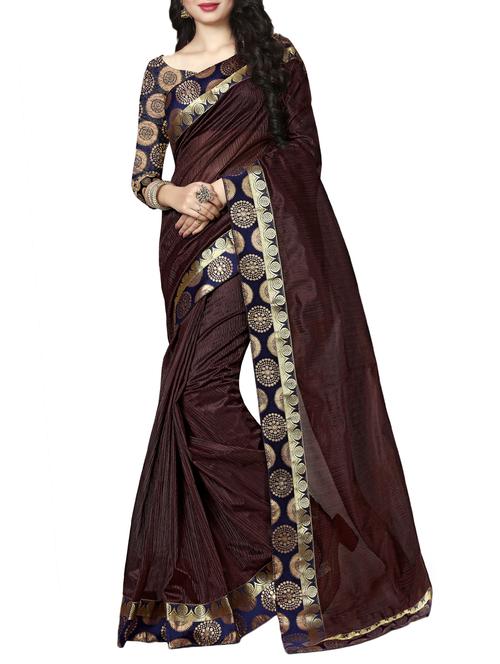 jacquard lace border silk saree with blouse - 15432388 - Very Small Image - 1