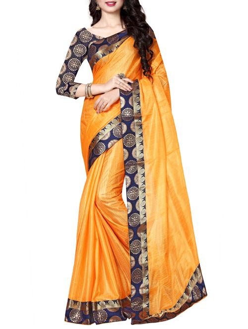 jacquard lace border silk saree with blouse - 15432408 - Very Small Image - 1
