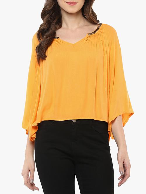 embellished neck bell sleeved top - 15433082 - Very Small Image - 1