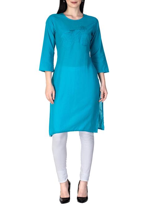 straight embroidered kurta - 15433169 - Very Small Image - 1
