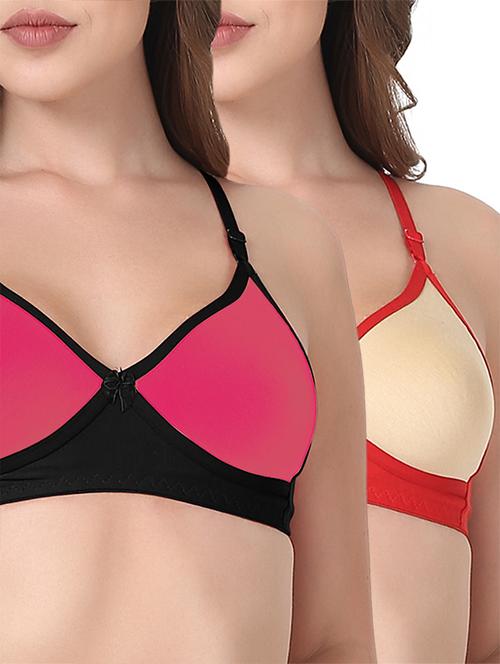 set of 2 multicolored solid bra - 15435232 - Very Small Image - 1