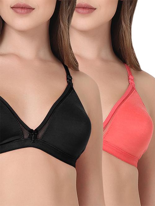 set of 2 lace insert detail bra - 15435365 - Very Small Image - 1