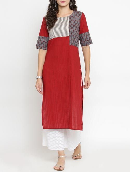 color block kurta palazzo set - 15435902 - Very Small Image - 1