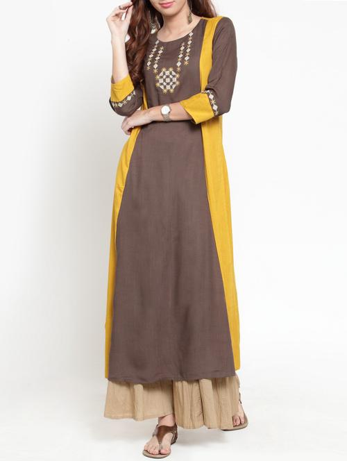 embroidered kurta palazzo set - 15435907 - Very Small Image - 1