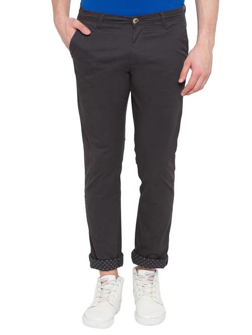 grey cotton chinos - 15436102 - Very Small Image - 1