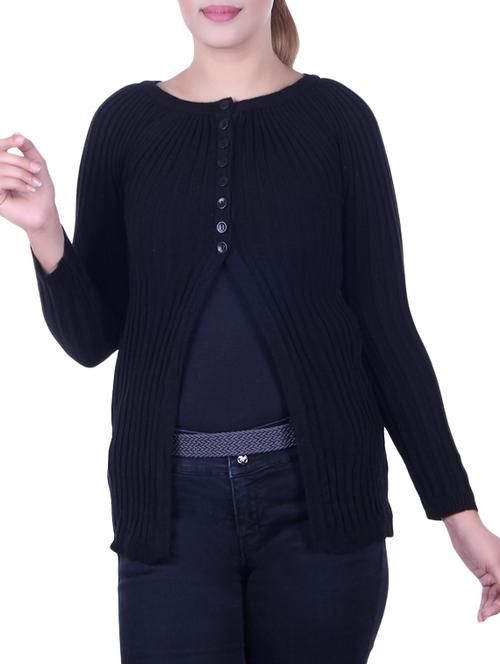 ribbed knit pleated cardigan - 15436229 - Very Small Image - 1