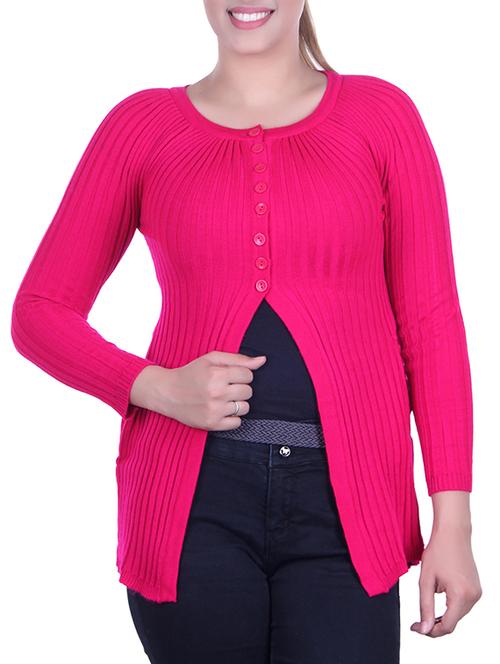 ribbed knit pleated cardigan - 15436233 - Very Small Image - 1