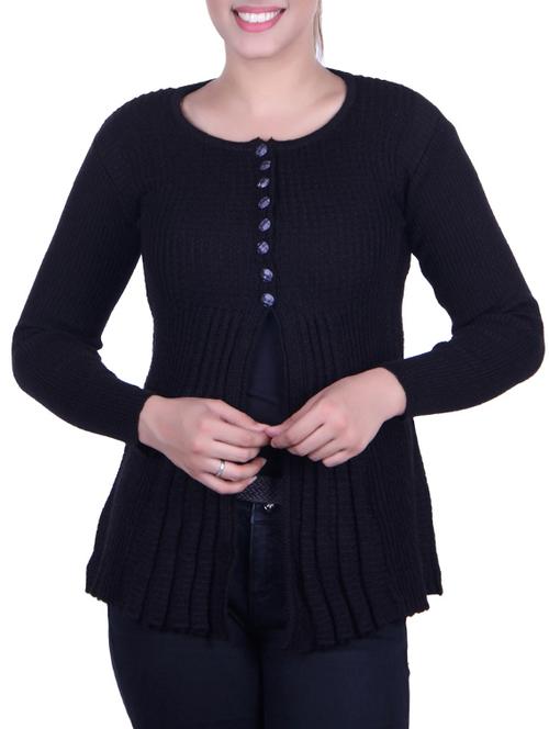 ribbed knit pleated cardigan - 15436236 - Very Small Image - 1