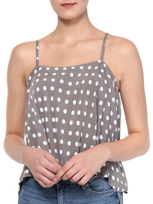 polka dotted cami neck crop top - 15436538 - Very Small Image - 1