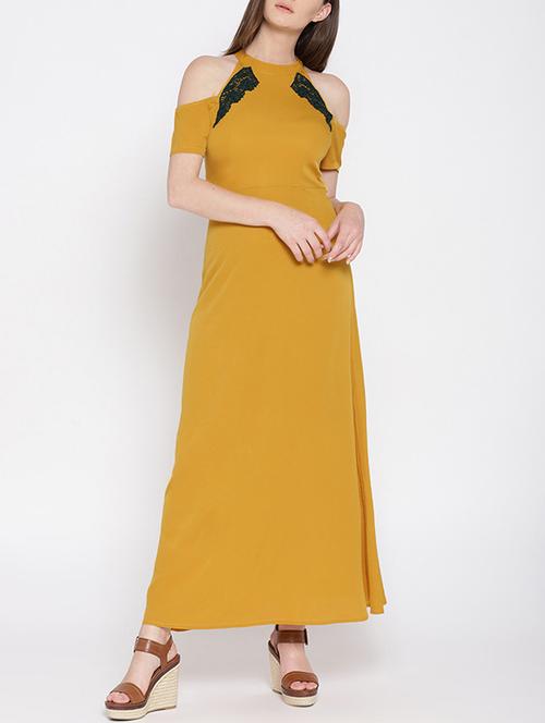 cold shoulder lace trim maxi dress - 15436671 - Very Small Image - 1