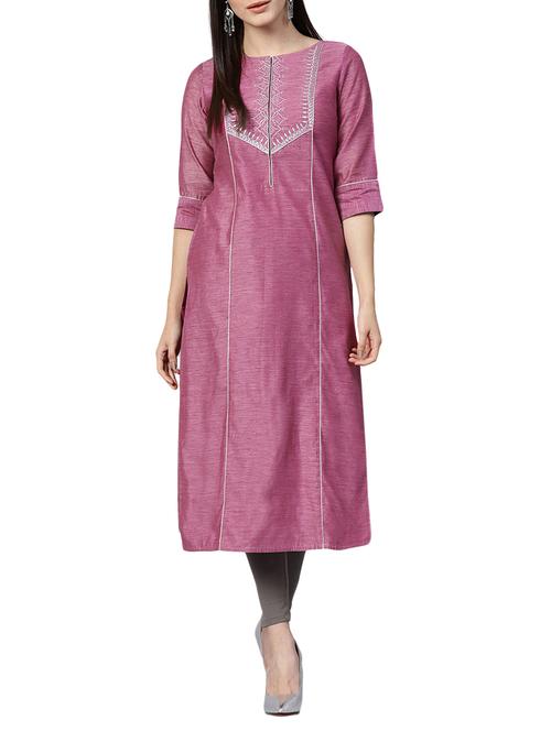 straight embroidered kurta - 15436823 - Very Small Image - 1