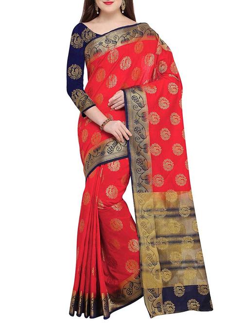 conversational kanjivaram saree with blouse - 15436838 - Very Small Image - 1