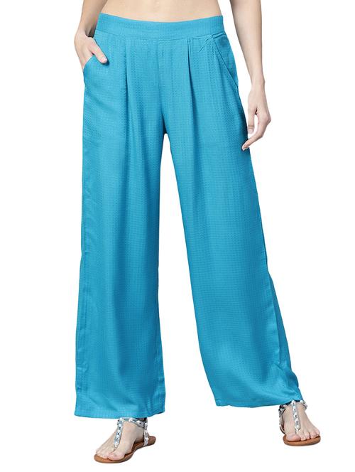azure blue straight palazzo - 15436873 - Very Small Image - 1