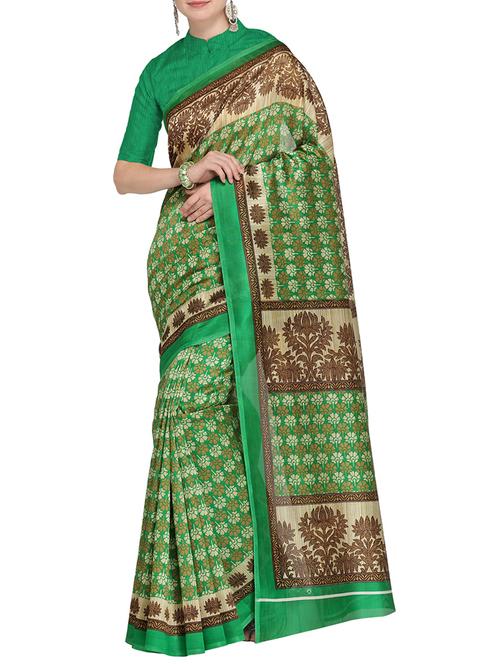 floral printed saree with blouse - 15437016 - Very Small Image - 1