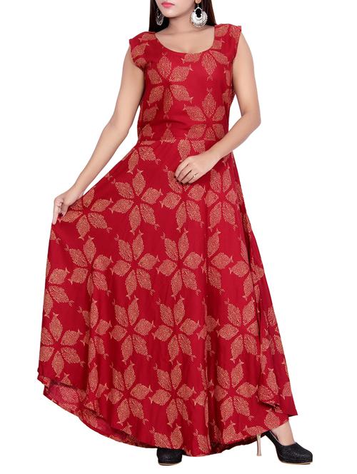 flared block printed kurta - 15437759 - Very Small Image - 1