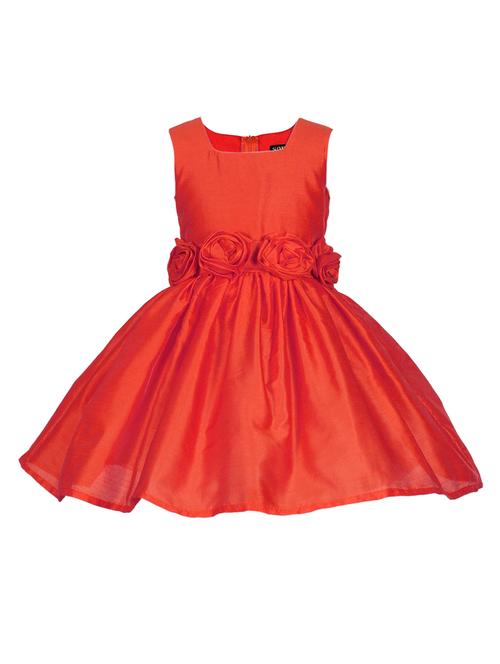 red polyester frock - 15437948 - Very Small Image - 1