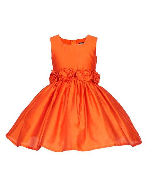 orange polyester frock - 15437949 - Very Small Image - 1